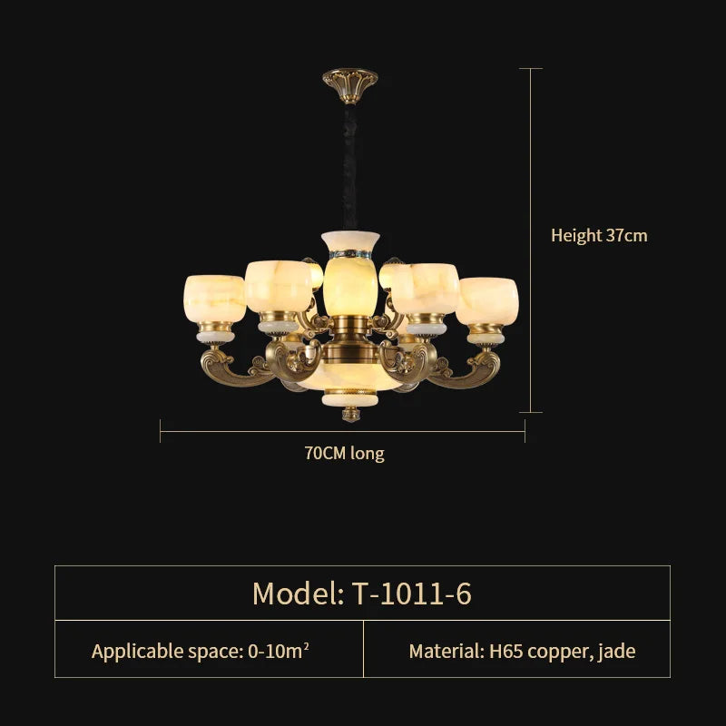 Luxury Copper Marble Chandelier: Brighten Your Home with Elegant Chinese Wind Style