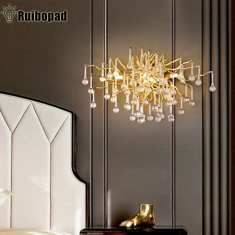 Crystal LED Wall Light Sconces for Living Room Bedroom, Modern Interior Wall Lamp