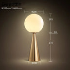 Gold Glass Ball Table Lamp LED Desk Lighting Modern Home Decor for Bedroom Living Room