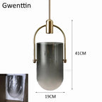 Bucket Glass Pendant Lamp LED Modern Hanging Lights for Dining Room Kitchen Home Décor