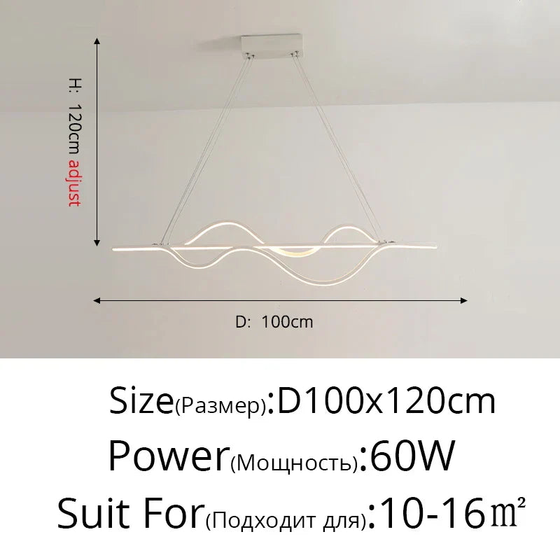 Nordic Minimalist LED Chandelier: Modern Aluminum Copper Pendant Lamp for Home Decor