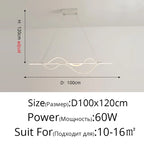 Nordic Minimalist LED Chandelier: Modern Aluminum Copper Pendant Lamp for Home Decor