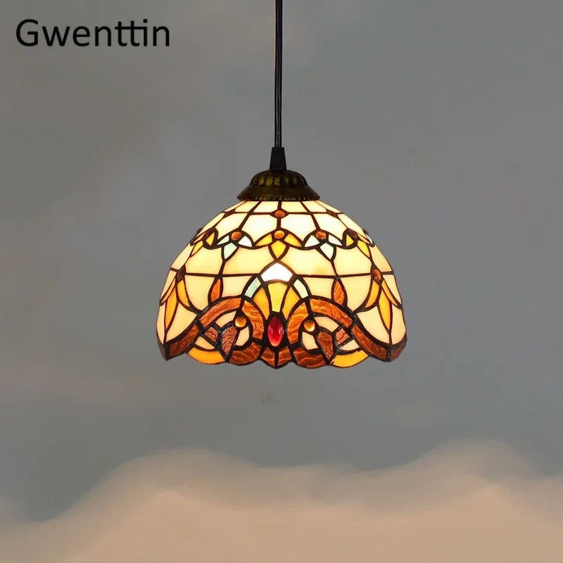 Tiffany Style Stained Glass Pendant Chandelier for Home Lighting