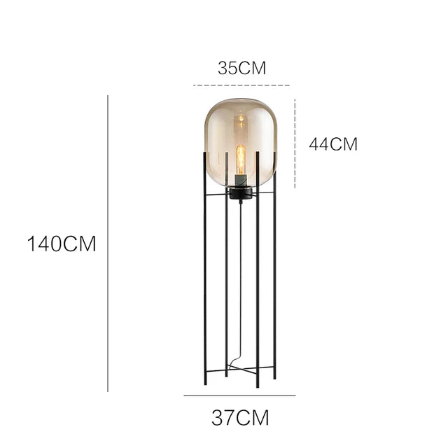 Nordic Glass LED Floor Table Lamp for Home Hotel Bedroom Lighting