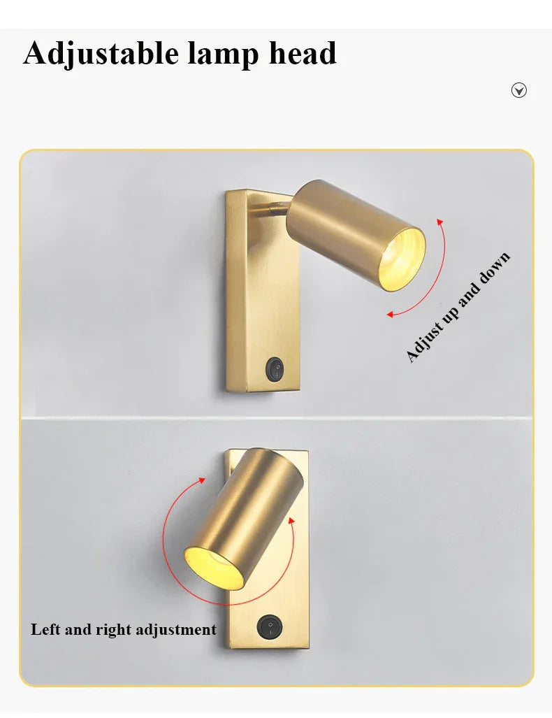 Black Brass LED Wall Sconce Lighting Fixture - Nordic Art Wall Lamp