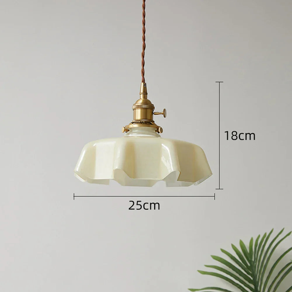 Retro Nordic Glass Pendant Light, Colorful Living Room Hanging Lamp