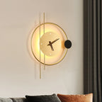 Nordic Wall Lamp Clock Modern Silent Bedroom Decor Lighting