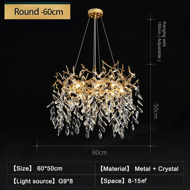 Modern Luxury Crystal Led Chandelier for Dining Living Room Hotel Hall