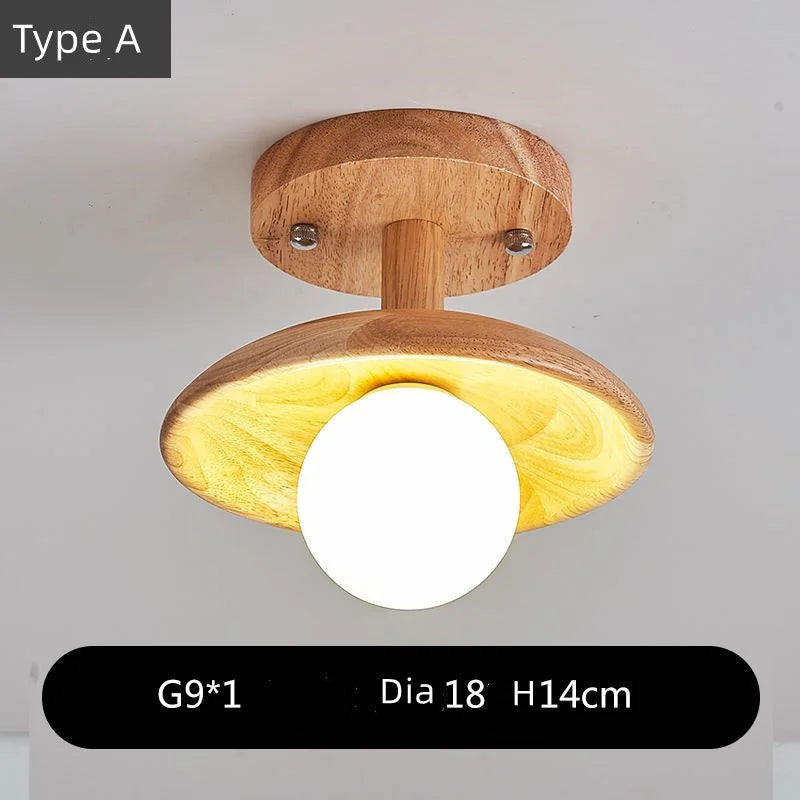 Round Wood LED Ceiling Lights for Modern Home Decor