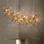 Leaf Chrome Ceiling Chandelier for Living Room, Bar, or Balcony Lighting