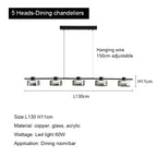 Modern Minimalism Circle Glass Chandelier LED Pendant Lights for Home Decoration