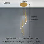 Modern LED Tapered Chandelier for Living Room, Kitchen, and Hall