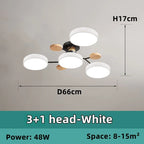 Nordic Wooden Chandelier LED Ceiling Light for Living Room, Bedroom, Kitchen, and Dining Room