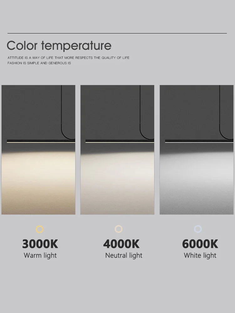 Modern LED Chandelier for Dining, Tea Room, Office, Bar - Long Strip Design