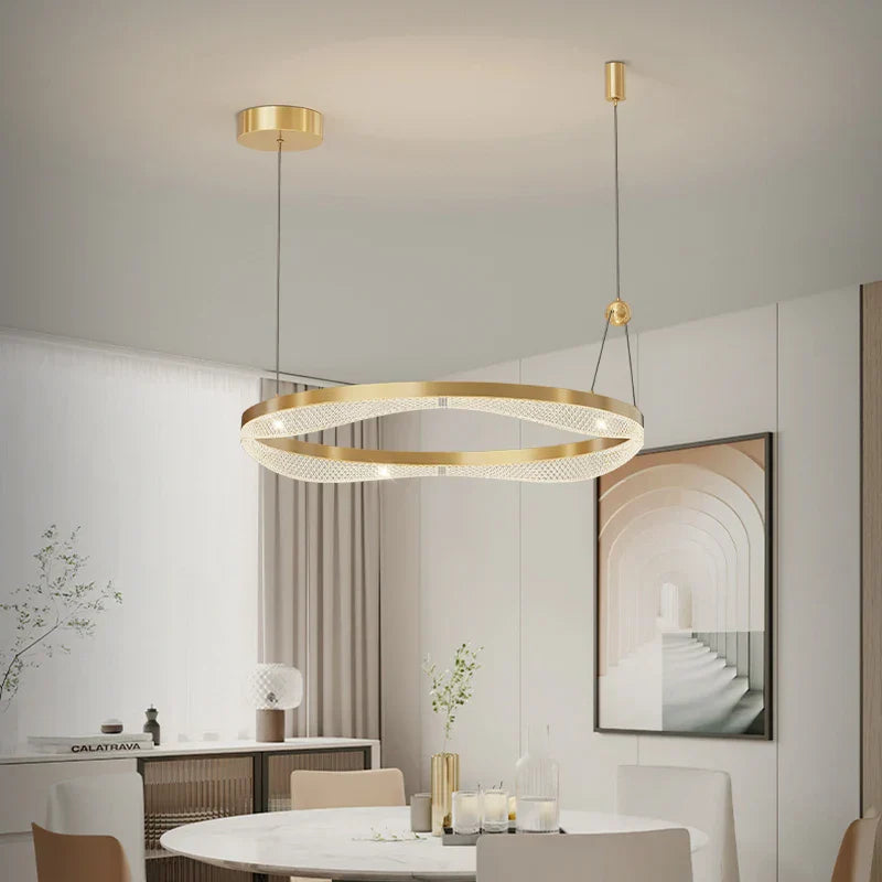 LED Ring Pendant Chandelier for Living Room Bedroom and Dining Room