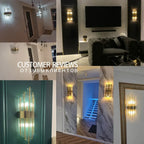 Gold Crystal Wall Lights: Elegant LED Sconce for Bedroom, Living Room & Bathroom