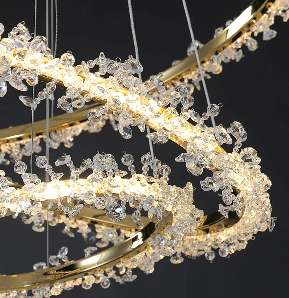 Crystal Pendant Chandelier: Designer LED Lighting for Living Room, Dining Room, Bedroom