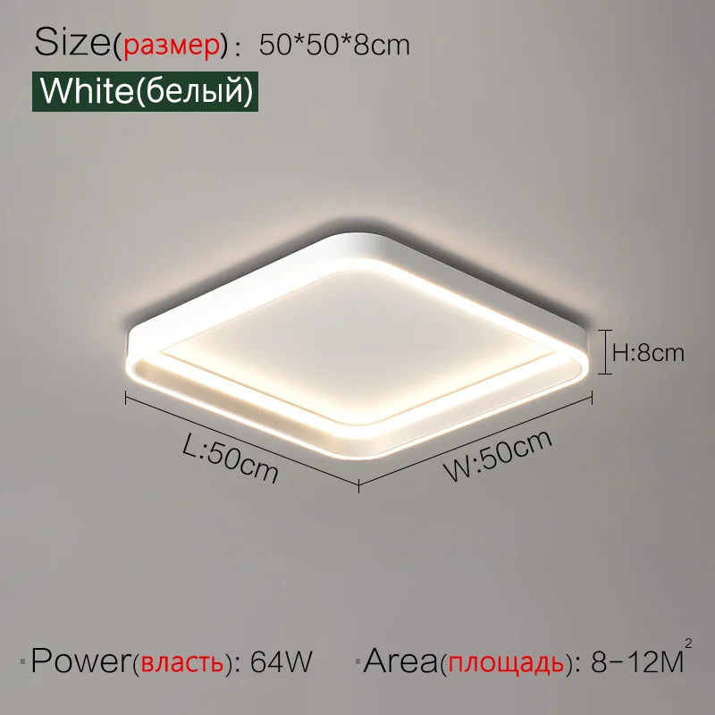 Square Ceiling Lamp | Modern Nordic LED Bedroom Master Light