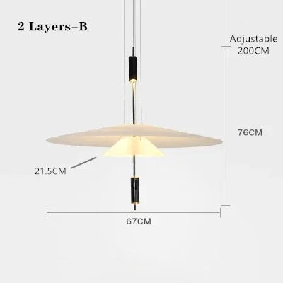 Modern LED Saucer Chandelier Living Room Stairs Dining Table Bar Pendant Lamp