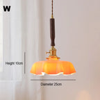 Nordic Wooden Glass Pendant Chandelier for Bedroom Living Dining Room