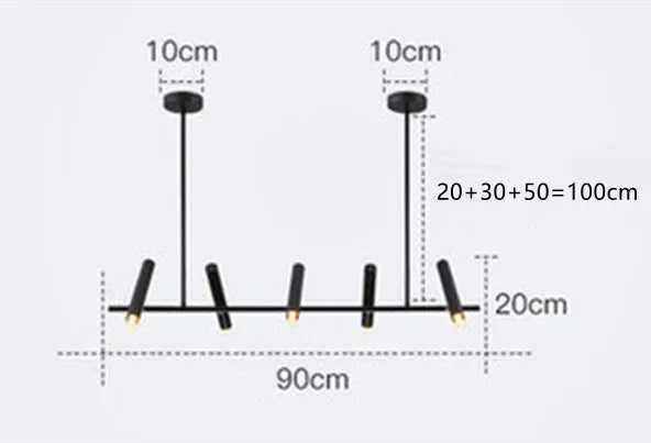 Modern Black LED Chandelier for Dining & Living Room Lighting