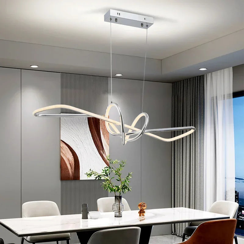 Gold LED Chandeliers: Modern Kitchen & Restaurant Lighting Fixtures