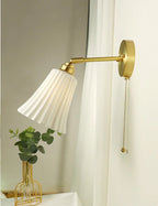 Retro Brass Wall Sconce - Luxury Bedroom Ceramic Wall Light
