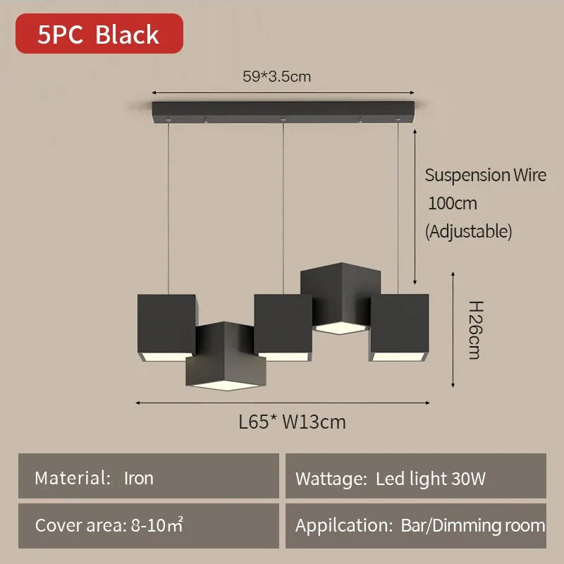 Magic Cube LED Pendant Lights for Dining Room Living Room Fixtures