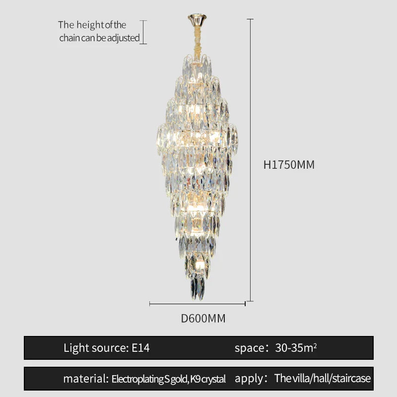 Crystal Chandelier for Luxe Modern European Villa Decor