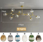 Molecular Design Glass Chandelier Ceiling Pendant for Luxury Living & Dining Rooms