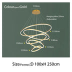 Sophisticated Duplex Living Room Chandelier & LED Circles Lighting Fixtures