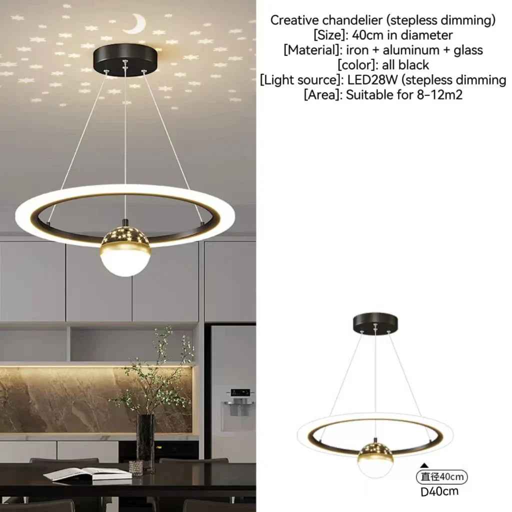 Modern Nordic Indoor LED Starry Sky Ceiling Chandelier