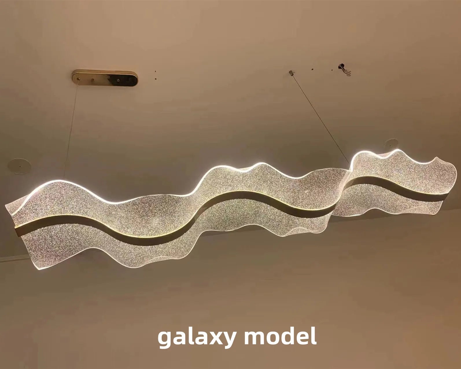 Acrylic Ribbon LED Pendant Chandelier - Designer Dining Room Hanging Lamp