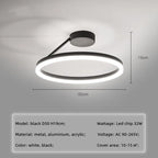 Nordic Minimalism LED Ceiling Chandelier in White/Black Aluminum