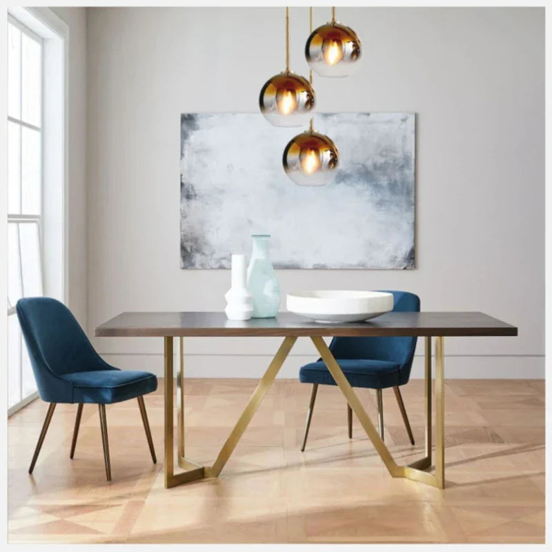 Gradient Glass Chandelier: Modern Nordic Living Room Lighting for Bedroom or Restaurant