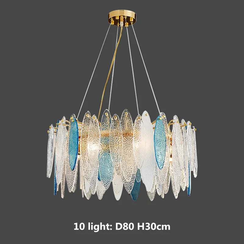 Gold Metal Chain LED Pendant Lights for Modern Luxury Living Room