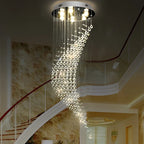 Spiral Crystal LED Chandelier: Modern Luxury Staircase Pendant Light Fixture