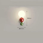 LED Wall Light Red Green White Metal Kids Room Lamp White Acrylic Ball