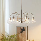 Glass LED Chandelier: Retro Bauhaus Design for Living Room, Bedroom, Kitchen, or Dining Table