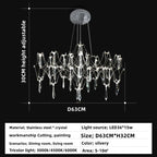 Crystal Chandelier Ceiling Pendant Light for Living Dining Bedroom Home Lighting