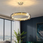 Modern Crystal LED Ceiling Lamp with Dimmable Lights