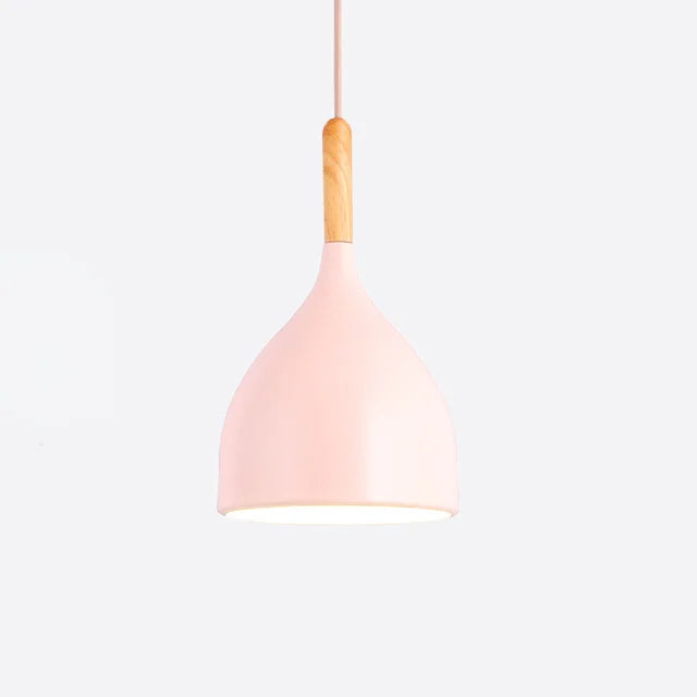 Wood Pendant Light: Modern Nordic Kitchen Ceiling Lamp for Dining Room & Coffee Bar