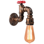Industrial Iron Rust Water Pipe Wall Light Vintage E27 Sconce Fixture