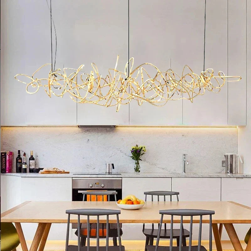 Nordic Art LED Chandelier: Modern Creative Pendant Lamp Light for Dining Table Room