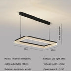 Minimalist Rectangle Acrylic LED Pendant Light - Nordic Design, Dimmable, Modern Hanging Lamp