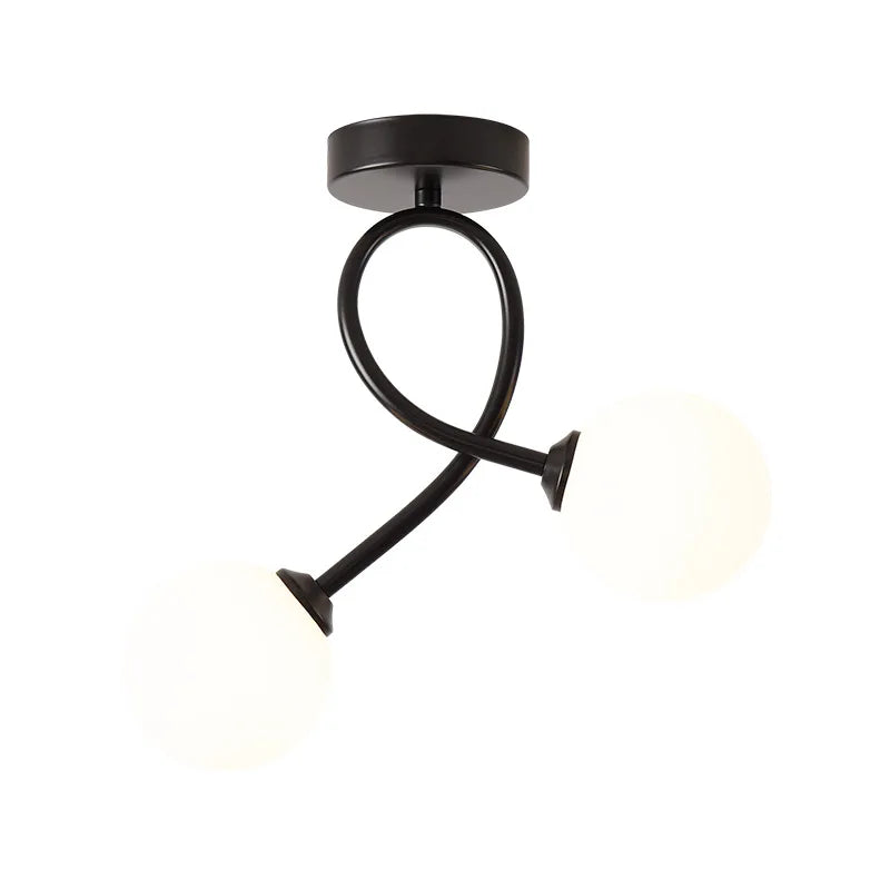 Minimalist Black Gold Glass Ceiling Light for Indoor Lighting Hallway Balcony Entryway