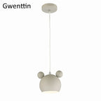 Cartoon Mouse Pendant Light: Nordic Iron Hanging Lamp for Children's Room, LED Lighting Fixtures