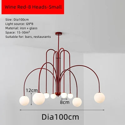 Milky White Glass Ball Ceiling Chandelier for Home Decor