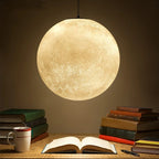 Nordic Moon Round LED Chandelier: Modern Living Room Dining Pendant Light for Bedroom Atmosphere