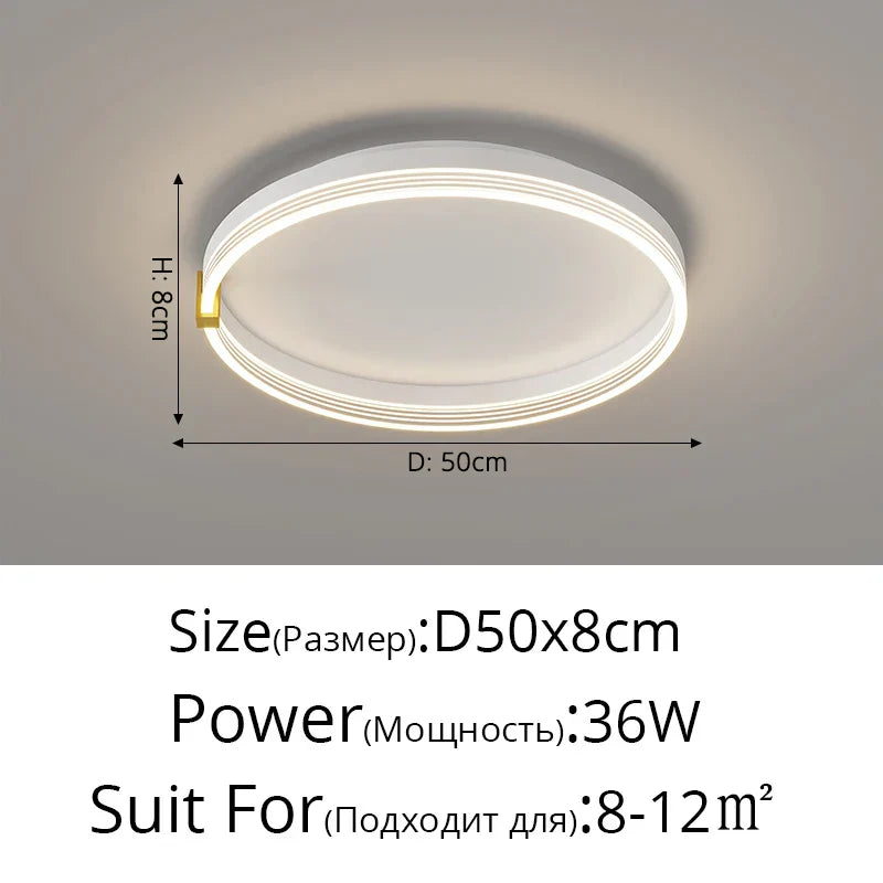 Modern Round Ring LED Ceiling Chandelier for Living Room and Bedroom